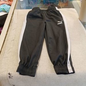 Boy's Black with White Strip Puma Athletic Pants